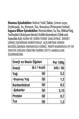 Atıştırmalıkİzgara Biberli Humus 230g